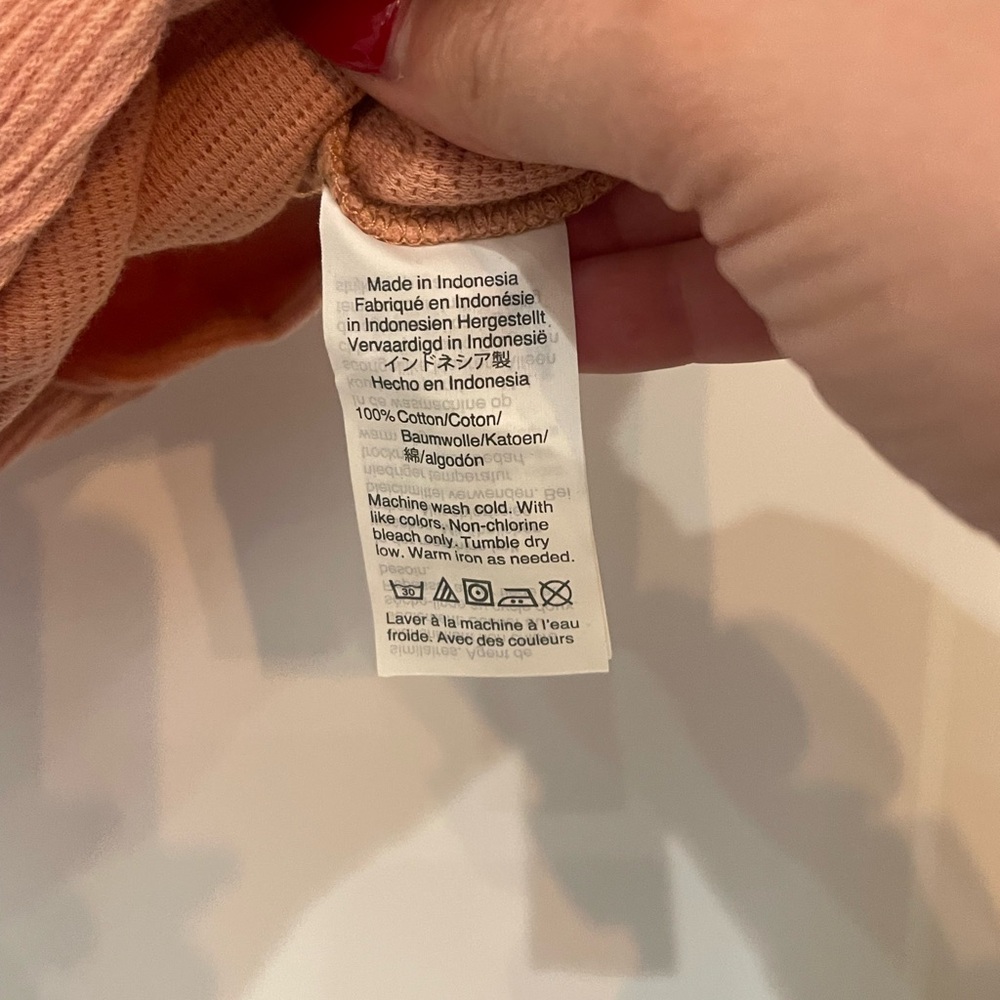 Madewell Coral Button-Front Tie-Knot Tank Top - Picture 4 of 5
